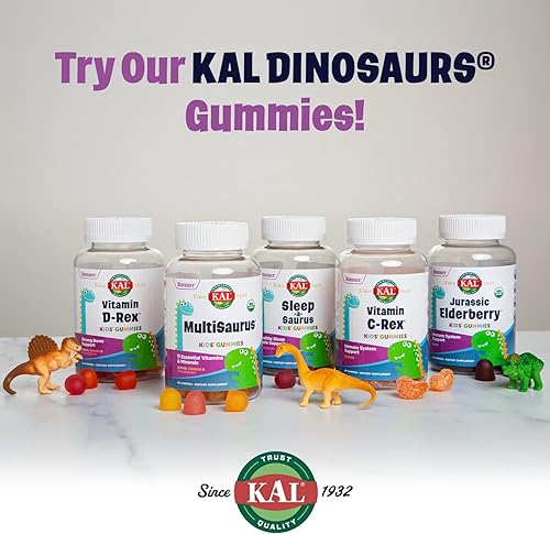 Miniatura 6 de KAL DinoDophilus Probióticos para niños, probióticos para niños con 2 mil millones de UFC, probióticos masticables para niños con sabor natural a