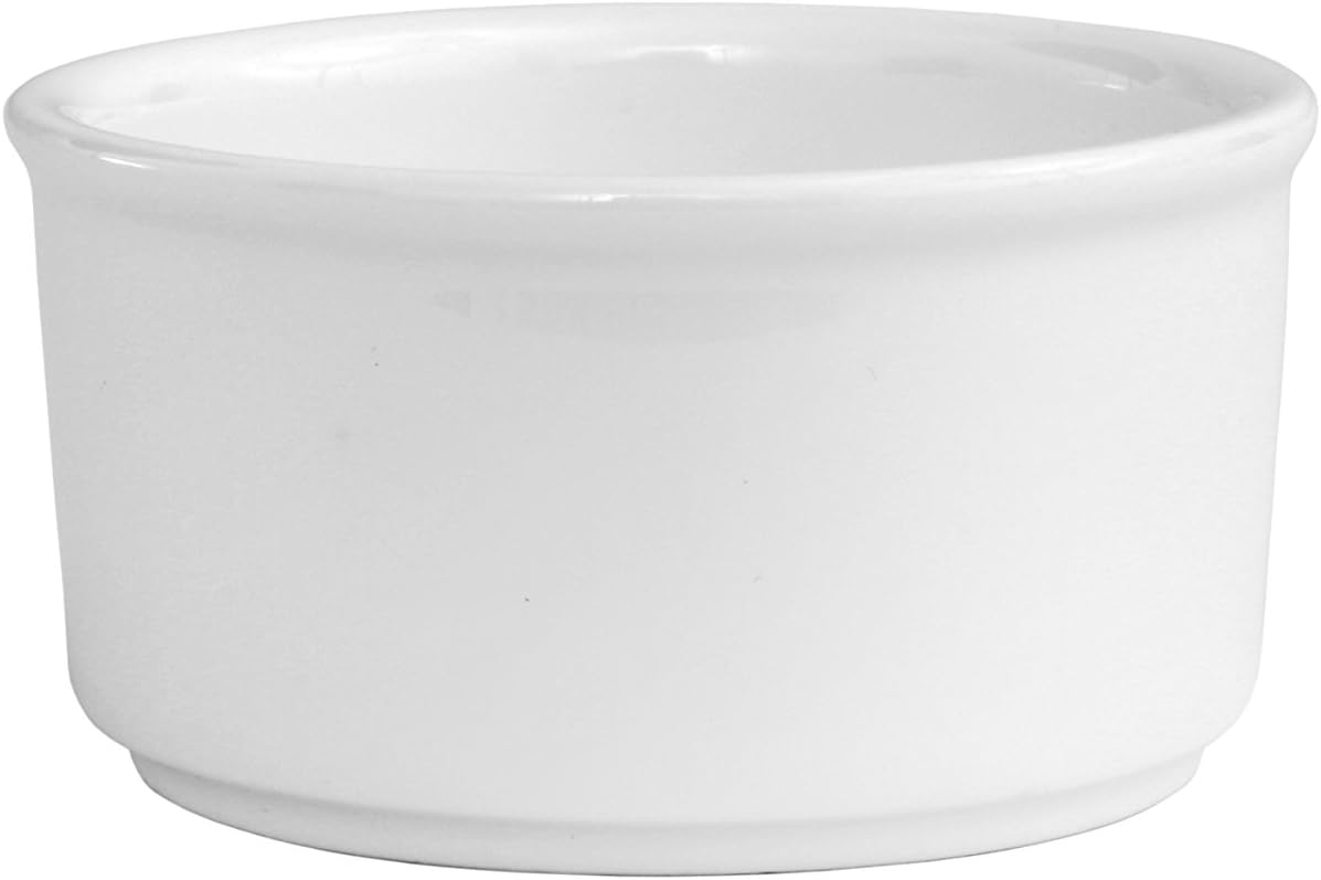 Fortessa Fortaluxe Vitrified China Dinnerware, Accents Ramekin/Butternap, 2.5-Ounce, Set of 12