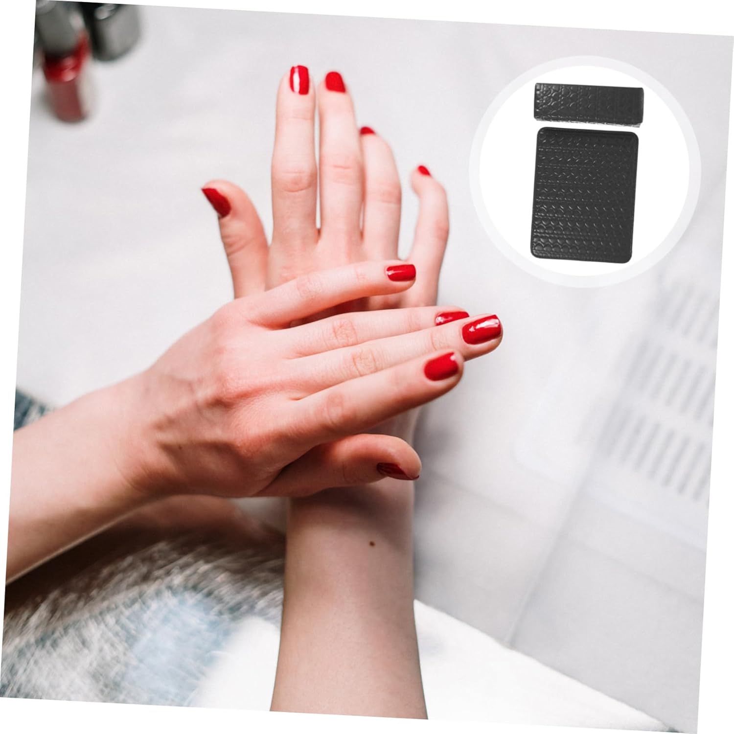 2pcs Leather Nail Art Hand Rest Cushion Soft Ergonomic Wrist Support Pad for Manicure Portable Arm Pillow Protecting Vanity From Dust and Polish for Salon and Beginner Use