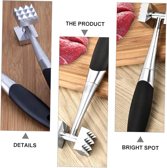 Martillo Ablandador de Carne ABOOFAN Zinc Alloy Doble Cara miniatura 3