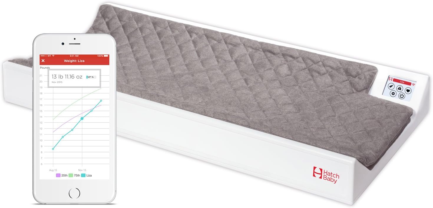 Hatch Baby Smart Changing Pad and WiFi Scale, Ash