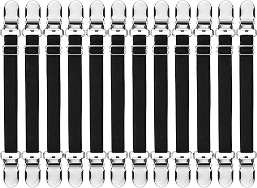 Boao Clips para sábanas de cama, correas de esquina para sábanas, clips de colchón, correas elásticas ajustables para sábanas, soporte de tirantes