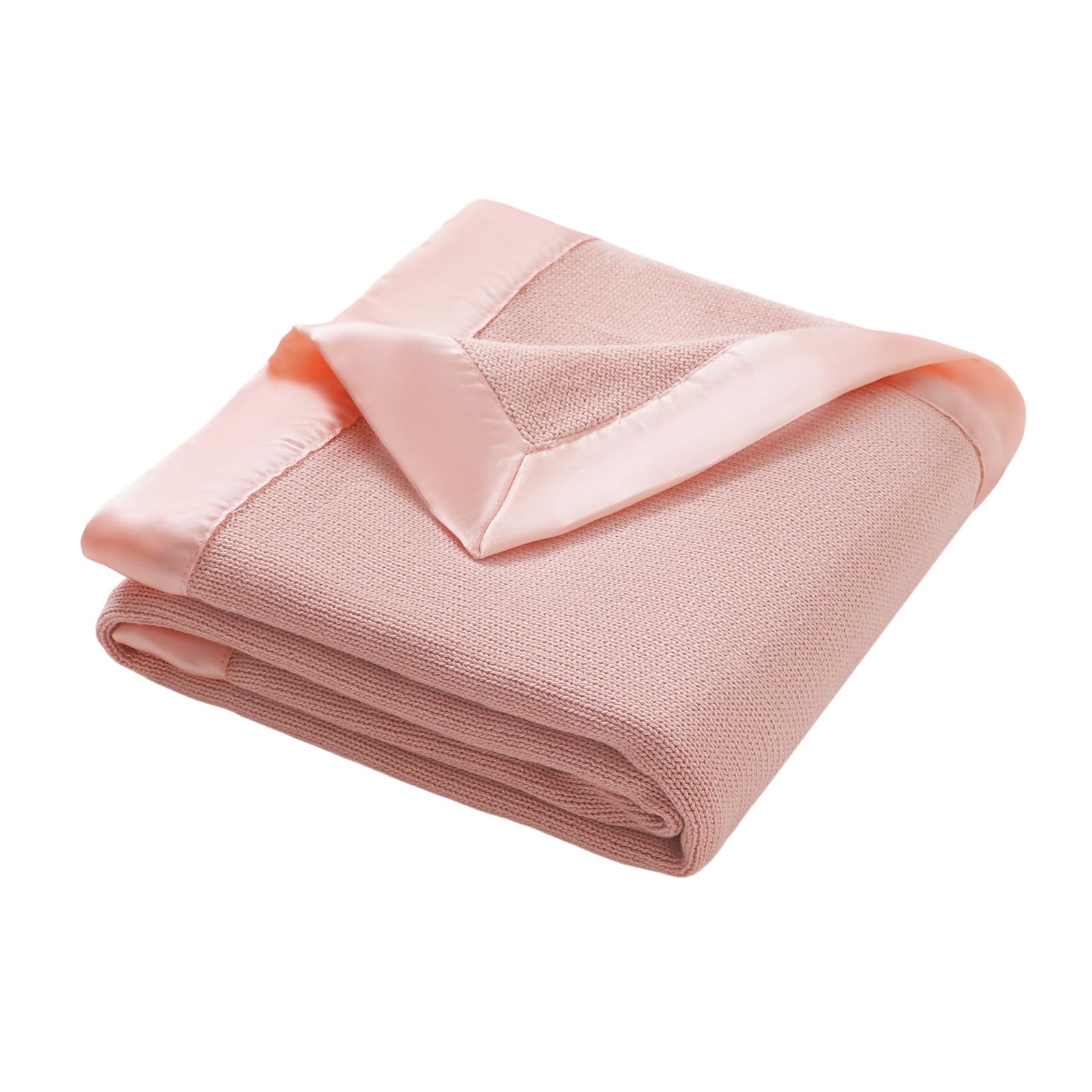 Hadetoto Cotton Baby Blanket with Satin Trim, 80x100 cm