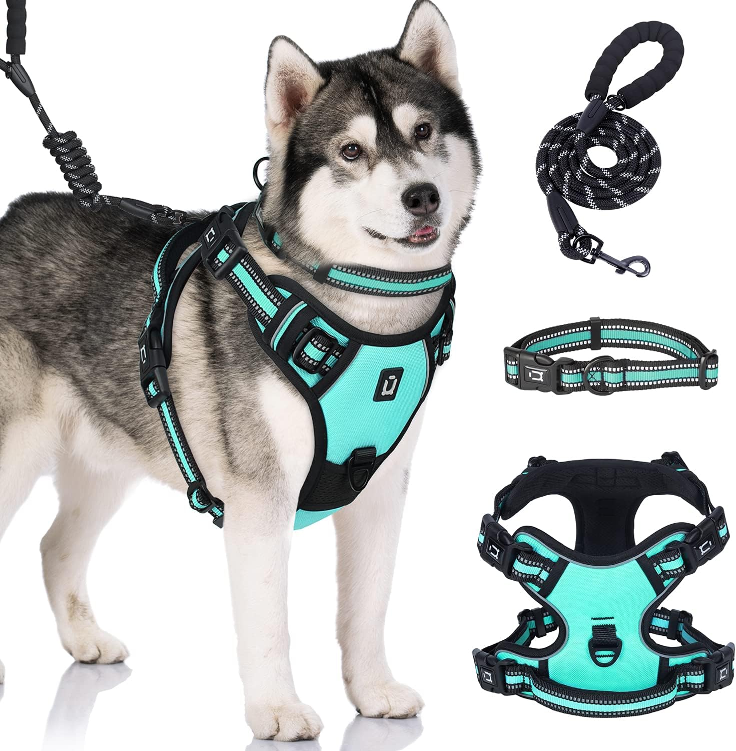Dog Harness Waldseemuller Dog Harnesses for Small Dogs No Pull Reflective Oxford Soft Vest 4 Buckles Dog Harness for Large Dogs No Pull…