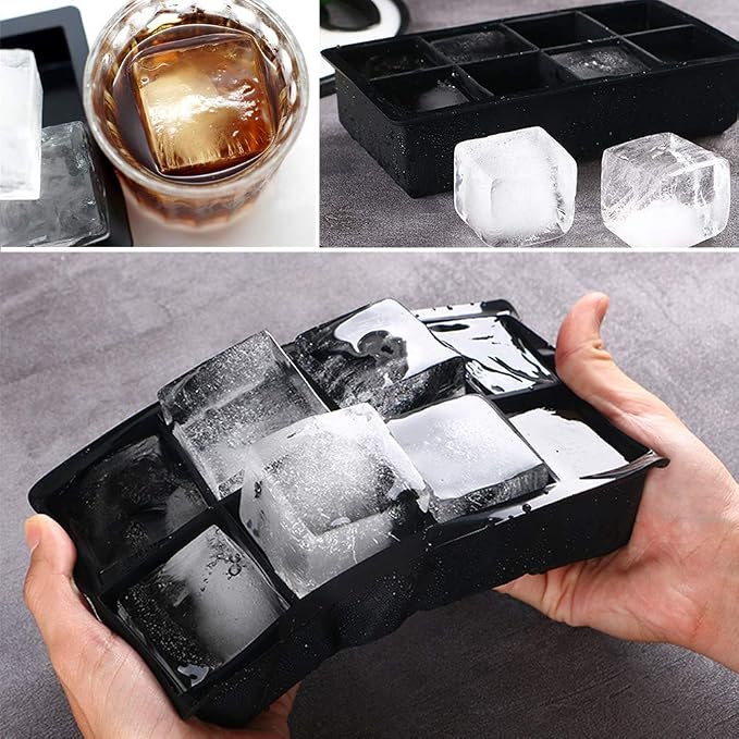 Bandeja de cubos de hielo de silicona grande 8 cavidades miniatura 4