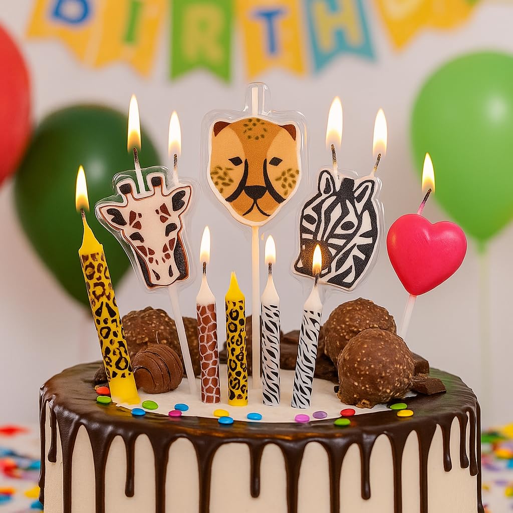 MPS MY PARTY SUPPLIERS® Set of 15 Cute Animal Candles Zoo Party Shape Carnival Animal Birthday Candle, Jungle Theme Party Cake Candle, Candles for Cake Decoration-image-48