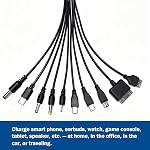 10 in 1 Universal USB Cable, Multi Charging Cable Compatible with Multiple Cell Phones Blutooth Earphone Speaker MP3 Player