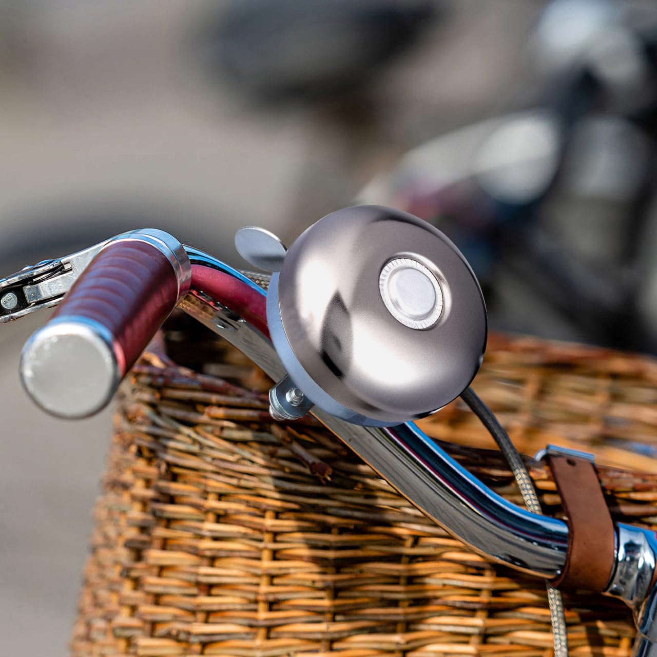 Scooter Bell Bike Tricycle Bell Bike Thumb Replacement Parts Ring Old Fashioned Bicycle Rope Buckle (Silver)