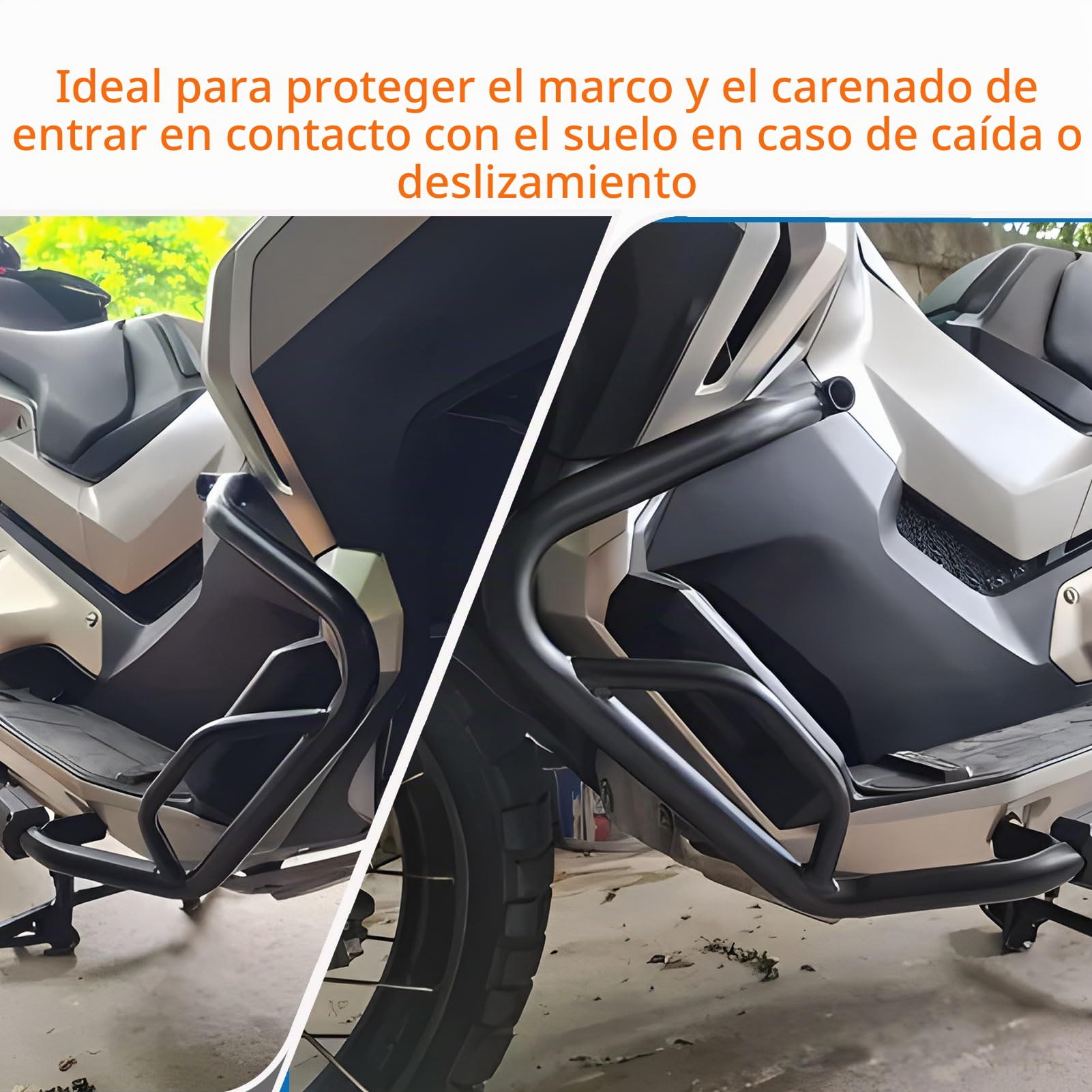 WOOGA Protector motor motocicleta, barras de choque de parachoques, Protector marco jaula de acrobacias apto para Ho&n&da X-ADV 750 2017 2018 2019 2020 2021 2022 2023 2024 2025 2026 (Negro A)