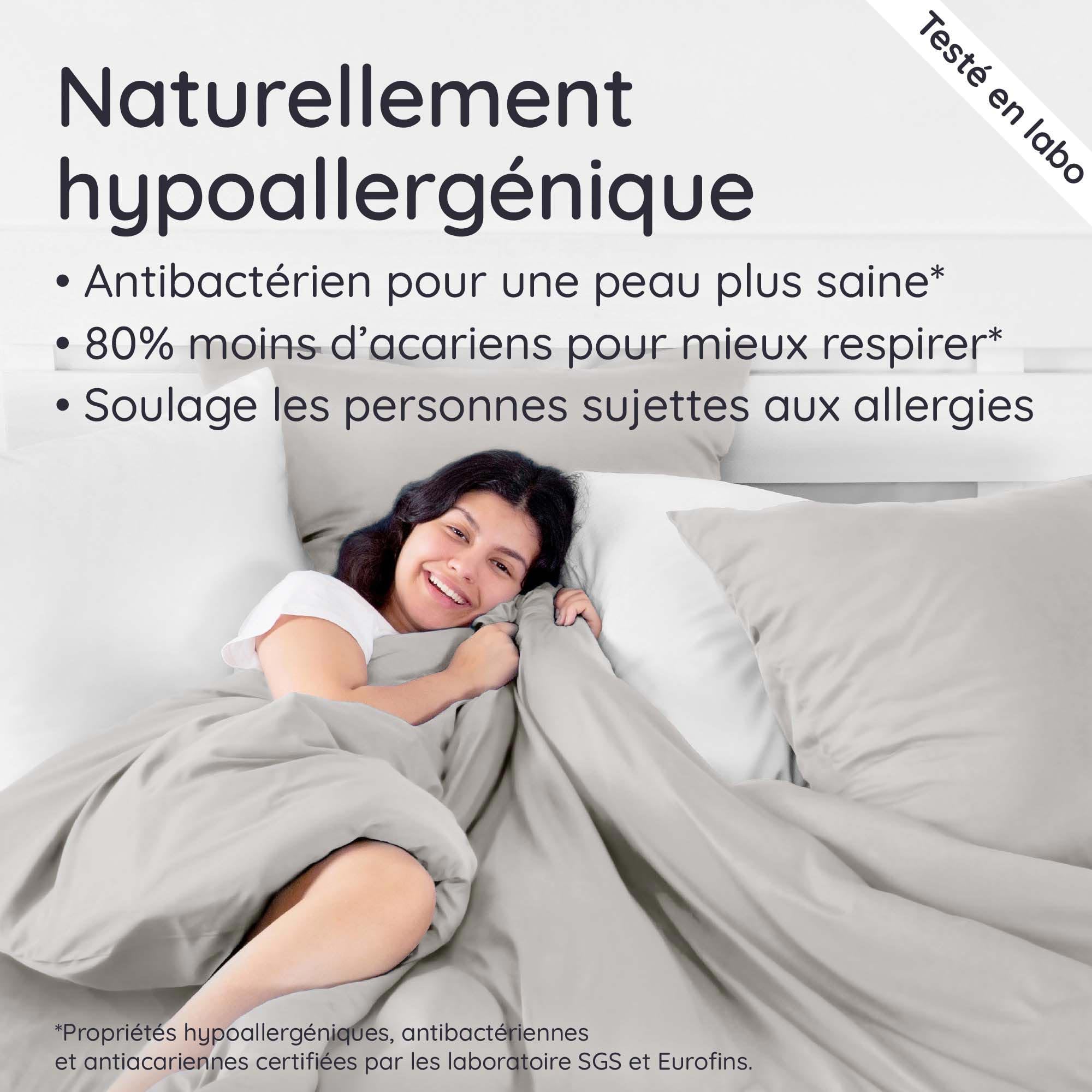 Bambaw Housse Couette Bambou 135x200 cm, Housse de Couette Rafraichissante et Respirante, Linge de Lit en Bambou, Drap Anti Acarien et Hypoallergénique, Drap Fraicheur pour 1 Personne (Gris)