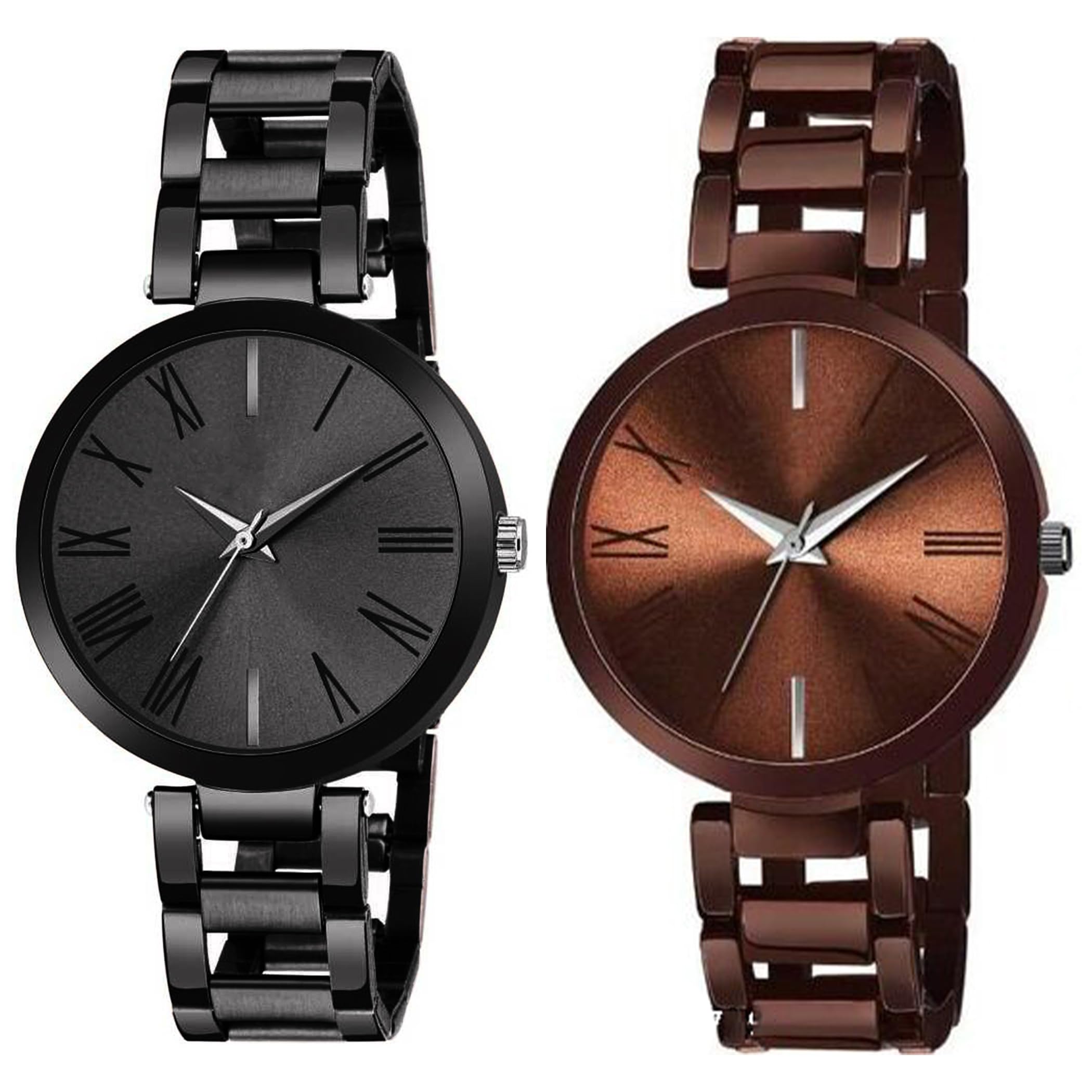 Motu Gaju Analog Brown Black Round Dial Stainless Steel Belt Combo of 2 Watch for Girls and Watches for Women (B0D633MKJB) Amazon Price History, Amazon Price Tracker