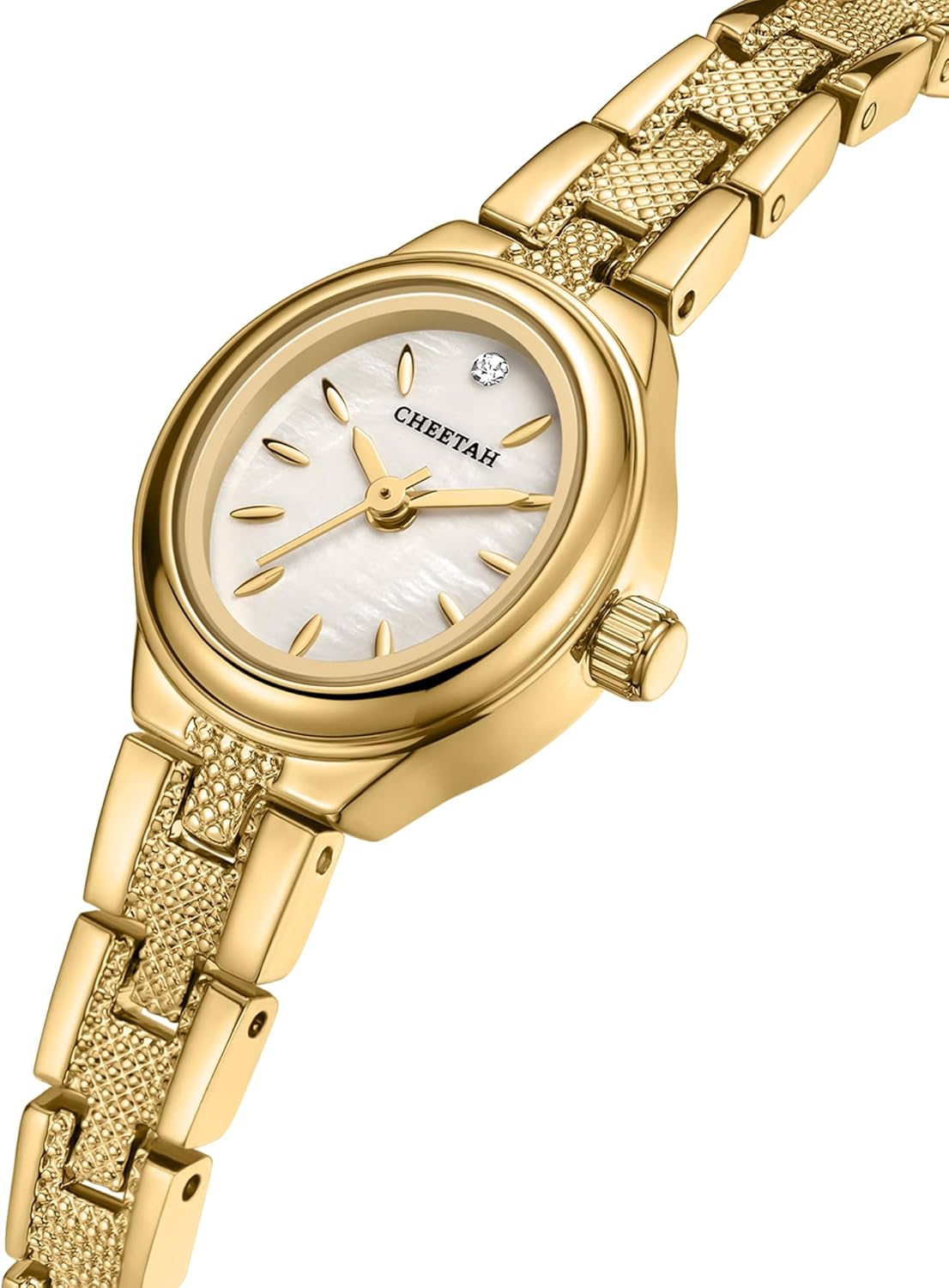 CHEETAH Women's Gold Dainty Watch with Classic Retro Bracelet, Oval Case and Minimalist Dial,Gift for Her - Image 2