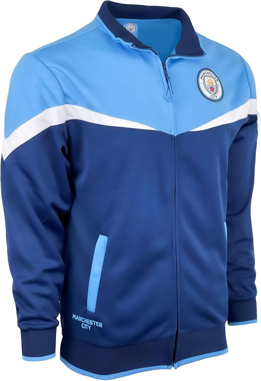 Boy's Manchester City Jacket With Zipper pockets, Licensed M. City Performance Track Jacket For Kids - Image 5
