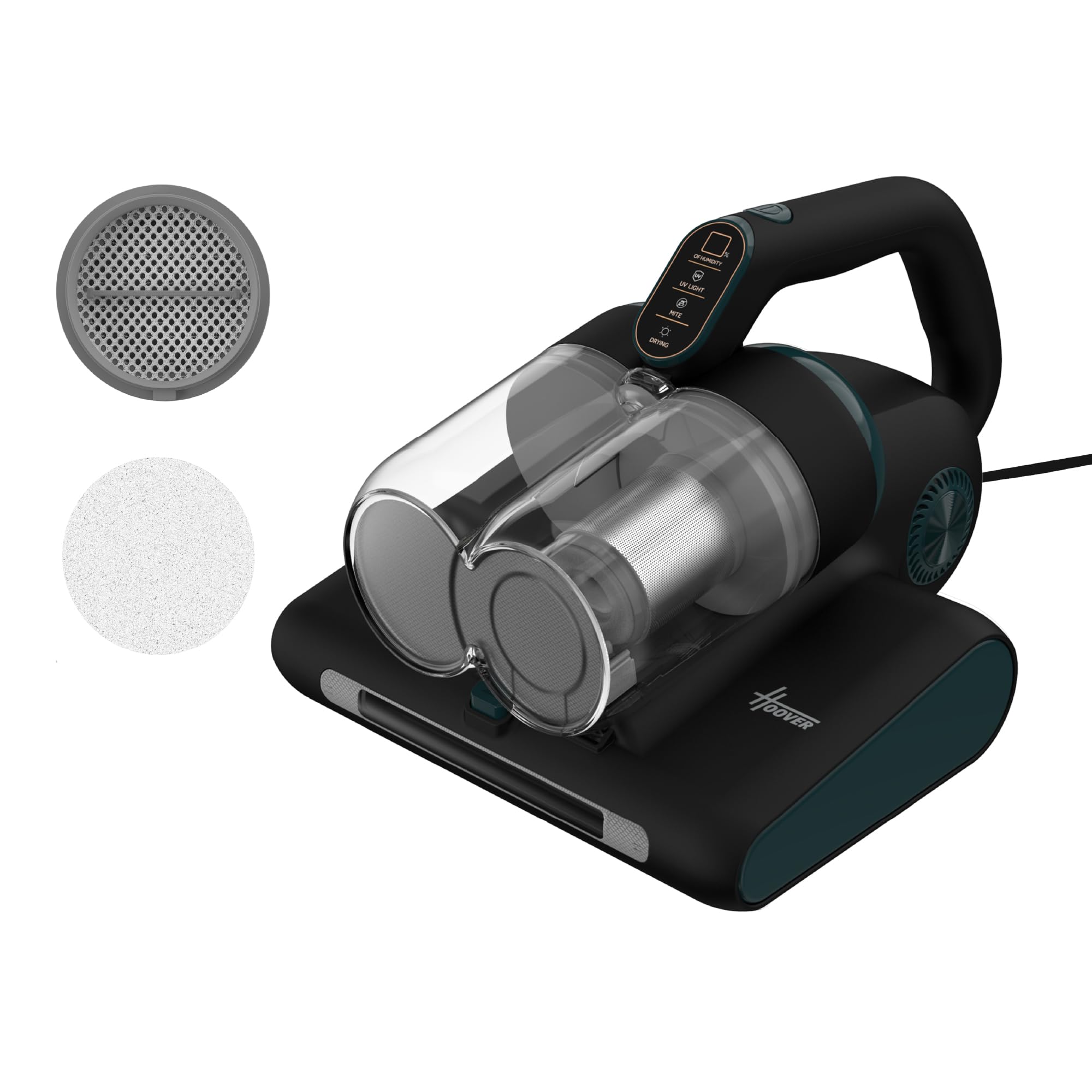Hoover HMC5 Rdzeń przenośny odkurzacz do materacy, 4 automatyczne funkcje: pokonywanie i rolka, ssanie, światło UV i suszenie, lekki i idealny do usuwania roztoczy z łóżek, sof, mebli i tekstyliów