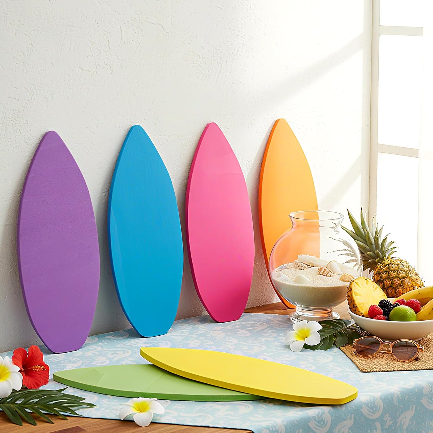Sratte 6 Pcs Blanks Wood Surfboard for Decorating Unfinished Surfboard Wall Cutouts DIY Craft for Art Creation Graffiti Painting Home Hanging Decoration (13.78 x 5.51 Inches,Multicolor)
