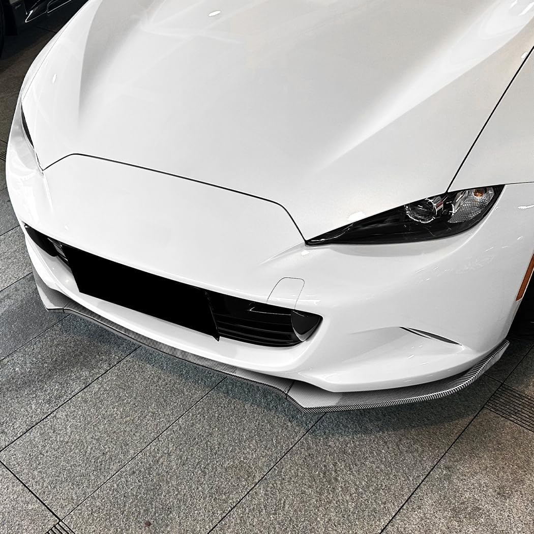 Front Bumper Lip Blade Chin Spoiler Fit for Mazda MX-5/ Miata ND 2016+,3 PCS Front Bumper Lip Body Kit Spoiler Front Splitter (Carbon)