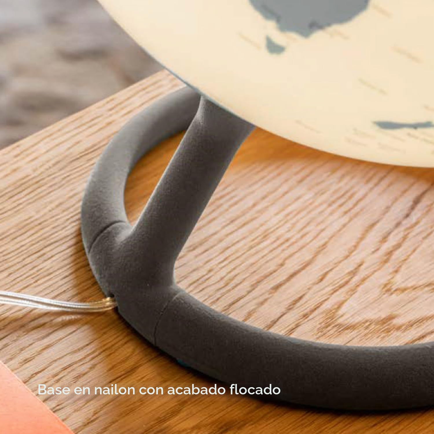Tecnodidattica Atmosphere Evolve Velvet Pirite – Globo terráqueo de diseño escandinavo con lámpara de colores, cartografía política en inglés, diámetro 30 cm y fabricado en Italia
