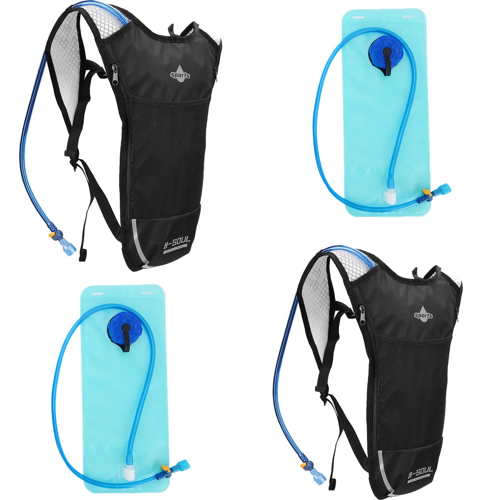 Paquete de 2 mochilas de agua con vejiga de hidratación de 2 litros sin BPA, bolsa de hidratación ligera de nailon para exteriores, uso para correr, senderismo, ciclismo, escalada para mujeres y hombres