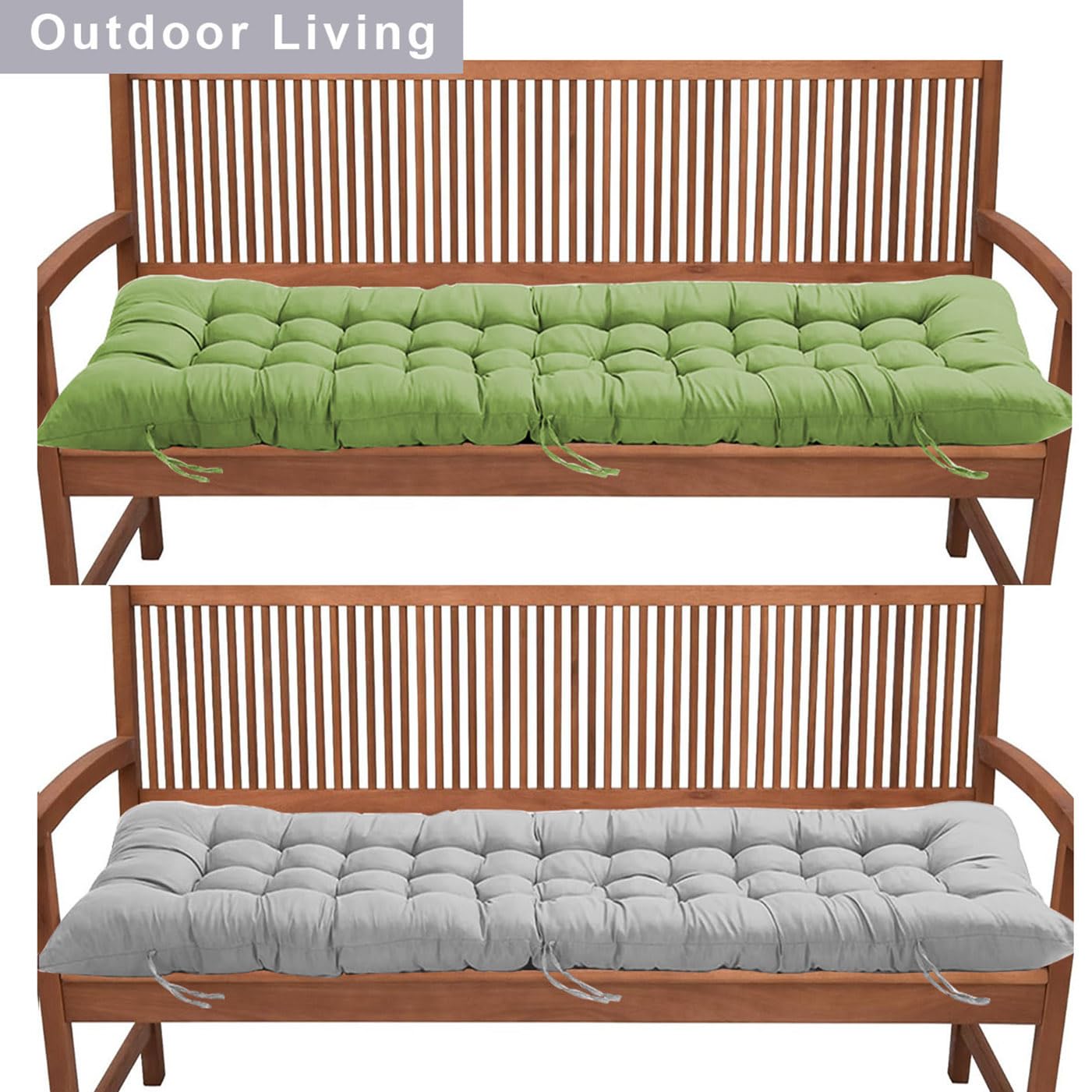 Cuscini per panca da giardino da esterno, 2 posti, cuscini di ricambio spessi per mobili da patio, cuscini divani per interni ed esterni (verde, 150 x 55 cm)