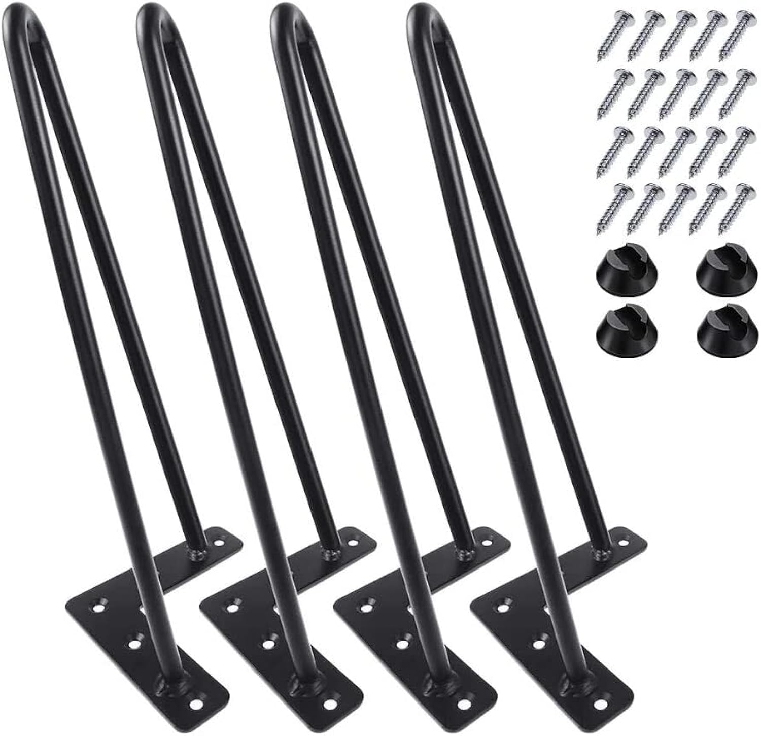 Stylish and Sturdy Metal Table Legs Hairpin Legs 12 inch Set of 4, DIY Furniture Metal Table Legs Perfect for Coffee Table, Dining Table, Designer Desk