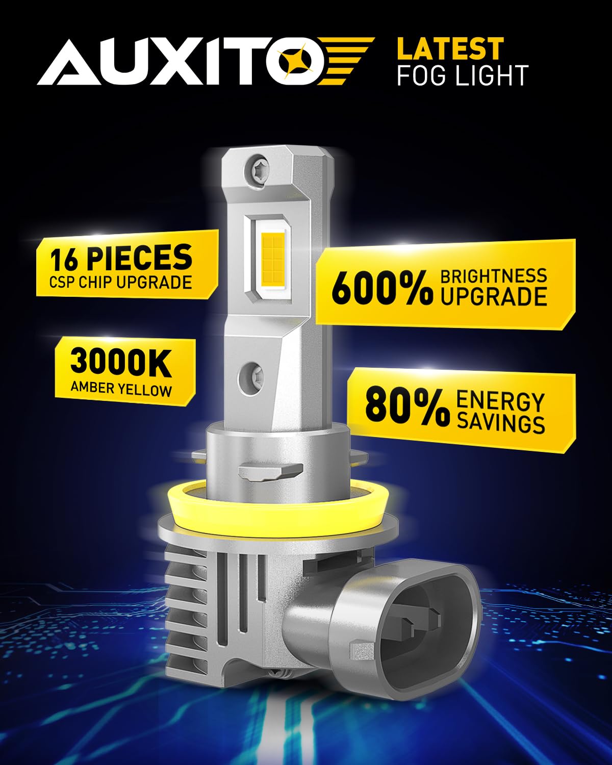 AUXITO Bombillas LED Antiniebla H11/H8/H16 O DRL