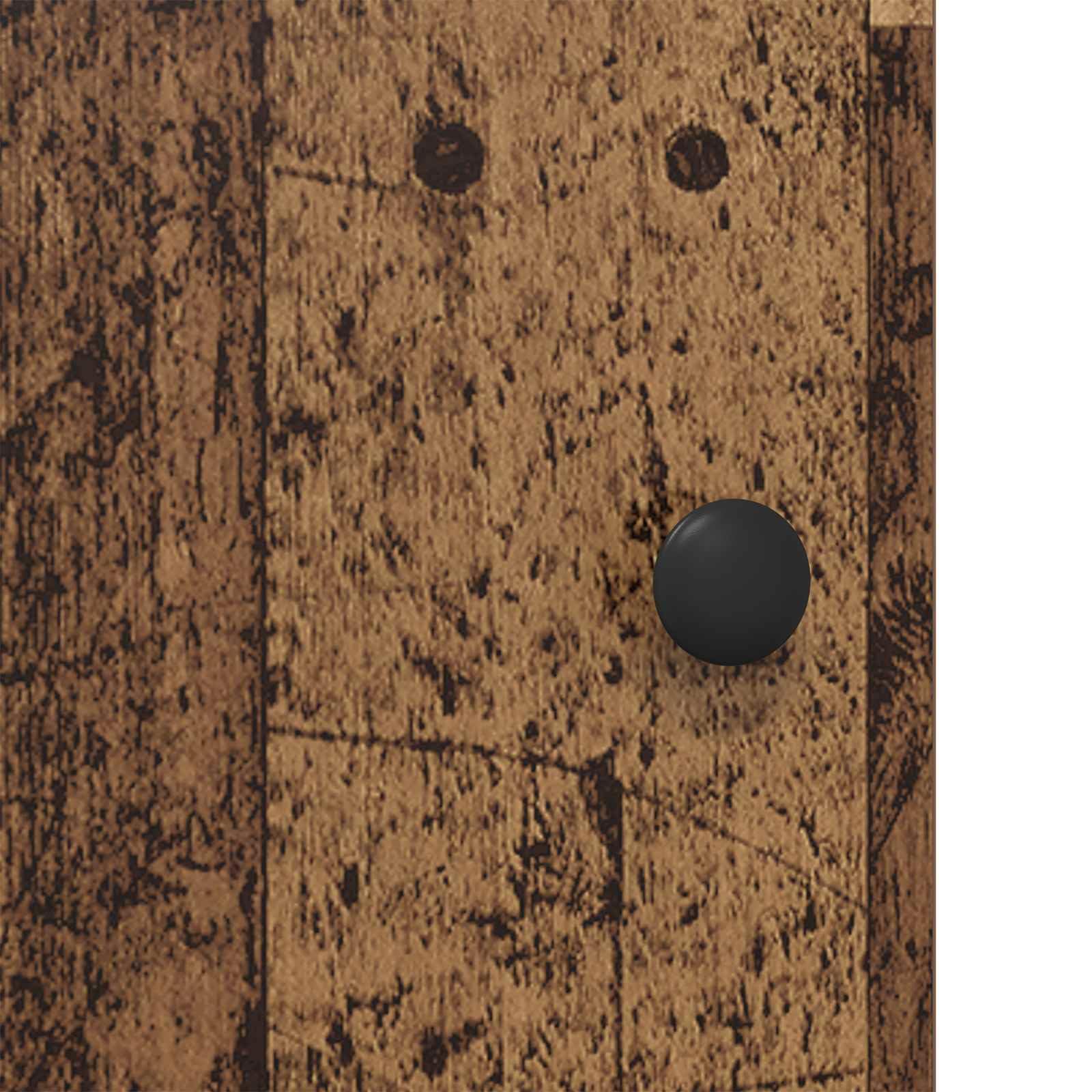 Armadio da notte legno antico con struttura in acciaio zincato, comodino moderno con anta e ripiano, mobiletto salvaspazio per camera letto soggiorno ufficio