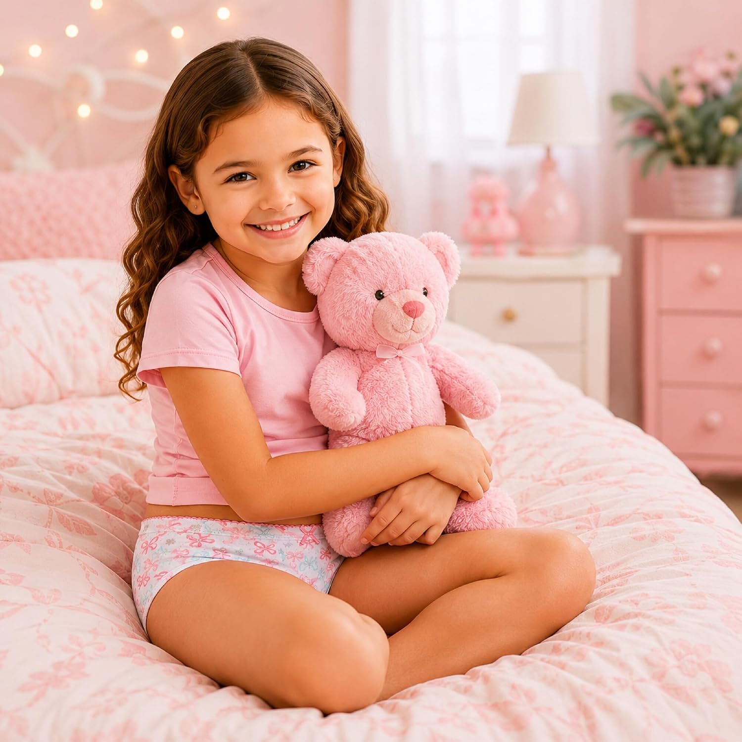 Princess Rose Toddler Girls Pointelle Underwear 5 Pack Knit Panties (2T-4T)