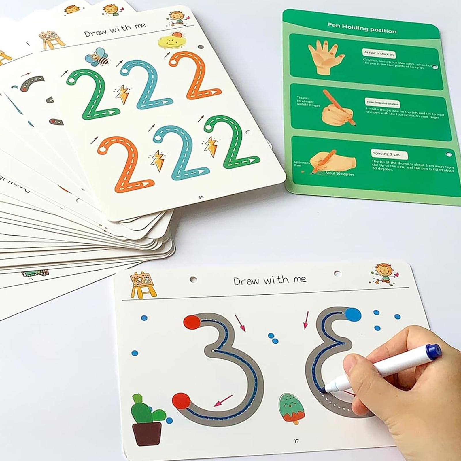 4PCS Scribble Smart Workbook,Reusable Preschool Workbook,Pencil Control Handwriting Practice Enhance Early Childhood Education with Hands-On Learning Activities - Image 7