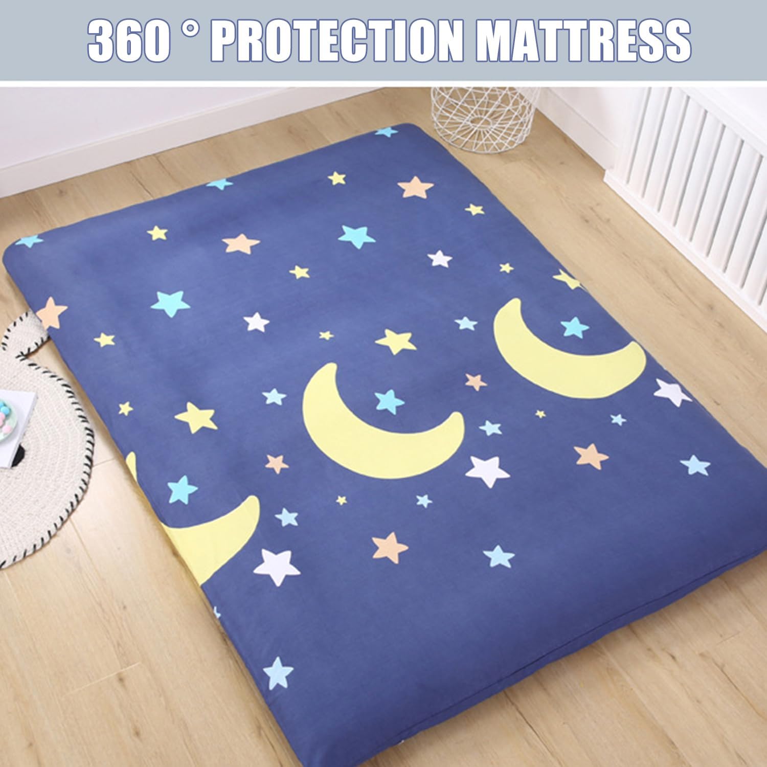 G,90x200cm, Futon Mattress Cover Queen/King/Twin/Full Size with Zipper Full Wrap Japanese Futon Floor Mattress Cover Skin-Friendly Floor Sleeping Mat Cover Machine Washable