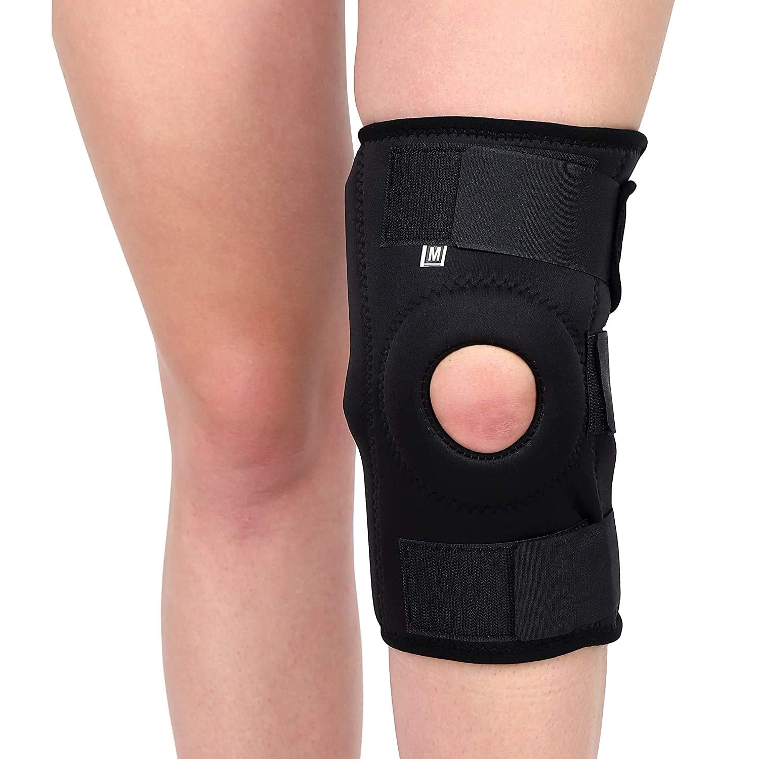 PARI ENTERPRISES Functional Knee Stabilizer Knee Support Knee Wrap Open Patella Hinge Knee Brace Black (XXL)