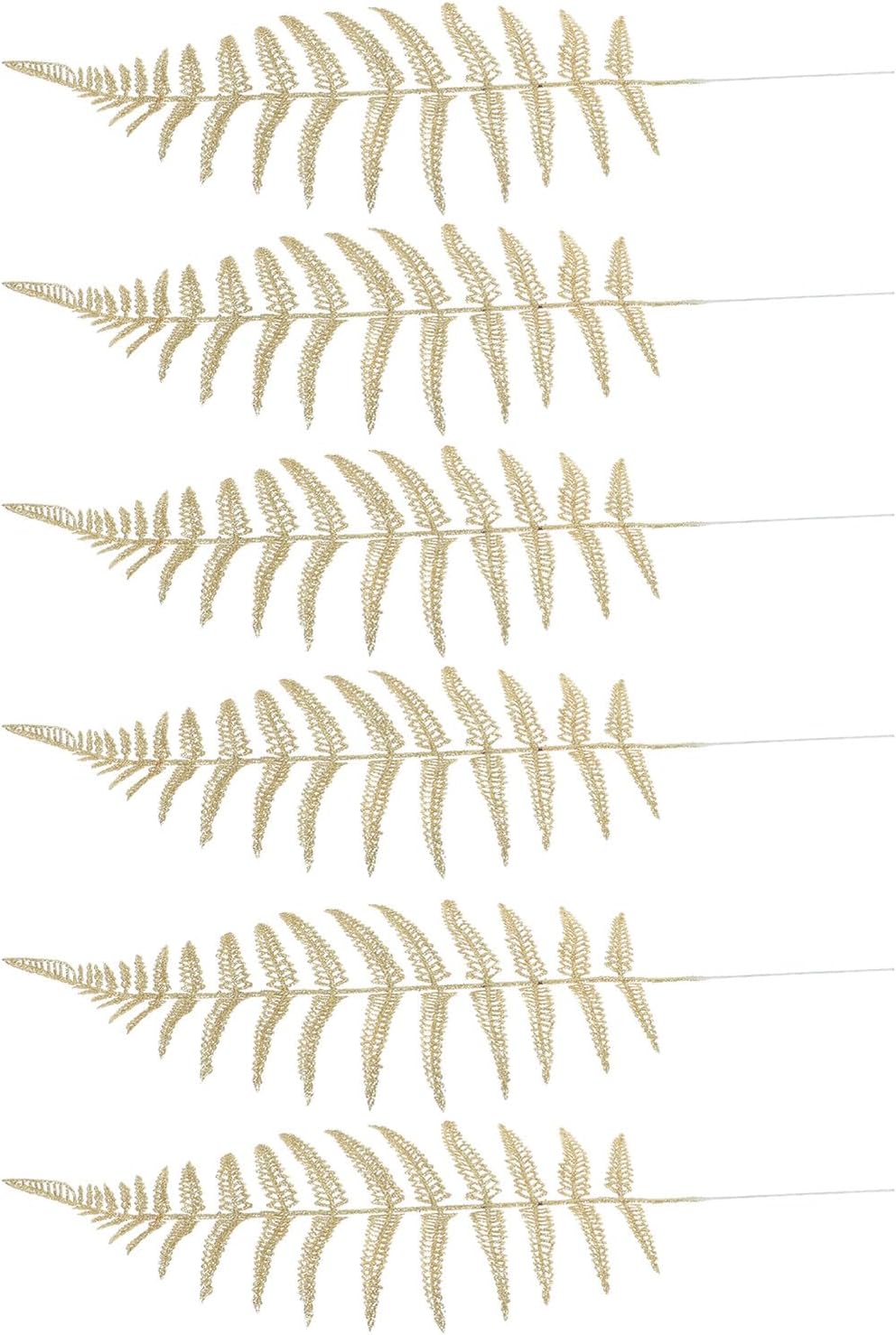 YARNOW 6 Pcs Xmas Artificial Leaves Picks Gold Simulated Branches for DIY Christmas Garland Floral Arranging Home Garden Decoration