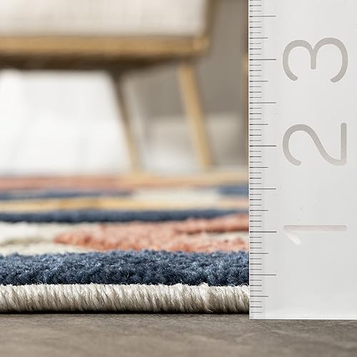 Miniatura 5 de nuLOOM Aiko - Alfombra geométrica marroquí para interiores y exteriores, 5x8, azul