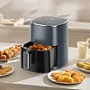 Freidora de Aire Sweetcrispy de 6 Cuartos con Ventana, Horno Airfryer Cuadrado 12 en 1 para Familia, Tecnología de Aire Rápido Crujiente a 400°F, Asar Hornear Deshidratar, Canasta Antiadherente y Fácil de Limpiar 5