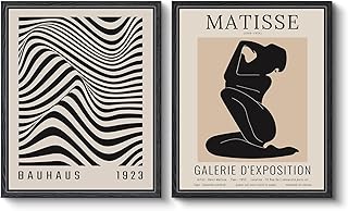 VIYYIEA 2 Pcs Framed Matisse Wall Art, Bedroom Living Room Modern Minima...