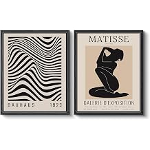 VIYYIEA 2 Pcs Framed Matisse Wall Art, Bedroom Living Room Modern Minimalist Art Decor, Abstract Woman Line Canvas Print Paintings, Home Modern Abstract Decor, 9x11 Inch,Set of 2