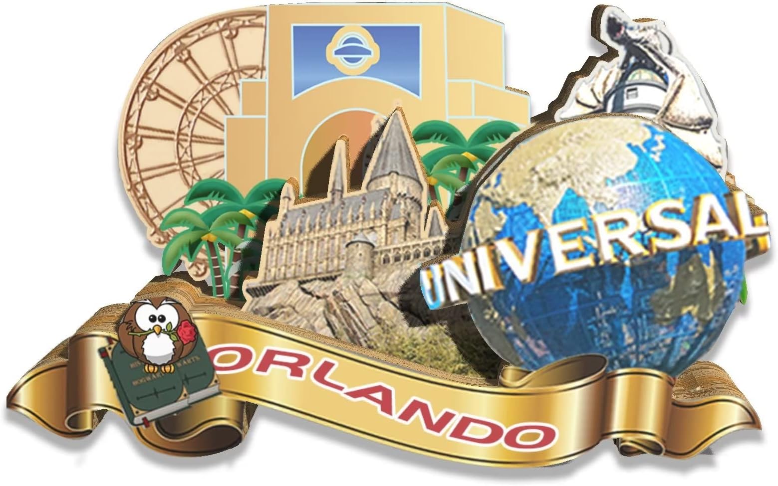 USA Orlando Magnet Fridge Magnet Wooden 3D Landmarks Travel Collectible Souvenirs Decoration Handmade2