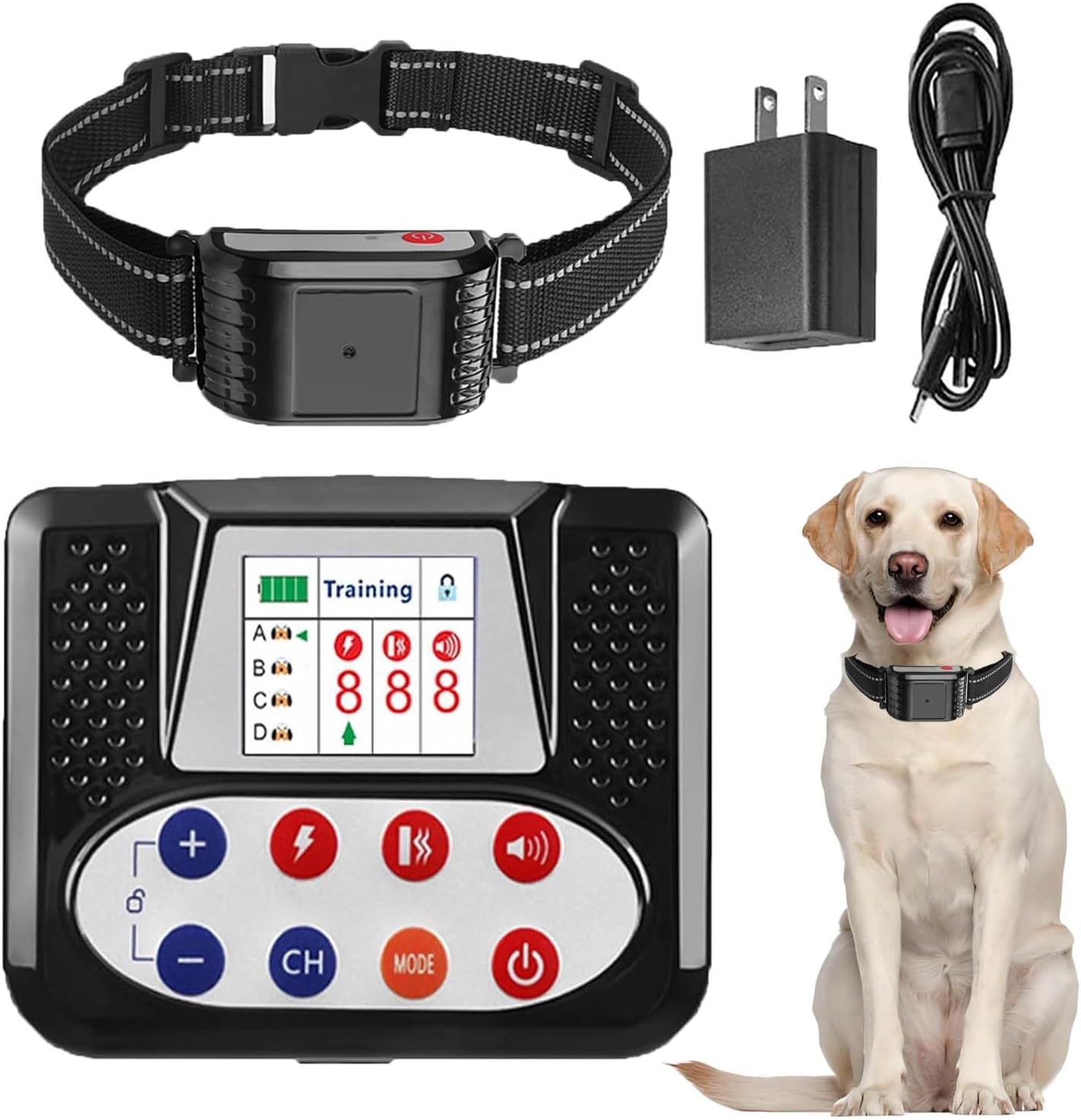 Wireless Dog Fence, Electric Fence for 1/2/3/4 Dogs, Pet Boundary Containment System & Waterproof Remote Training Collar, Vibration & Shock, Suitable & Harmless for All Dogs,for4dogs