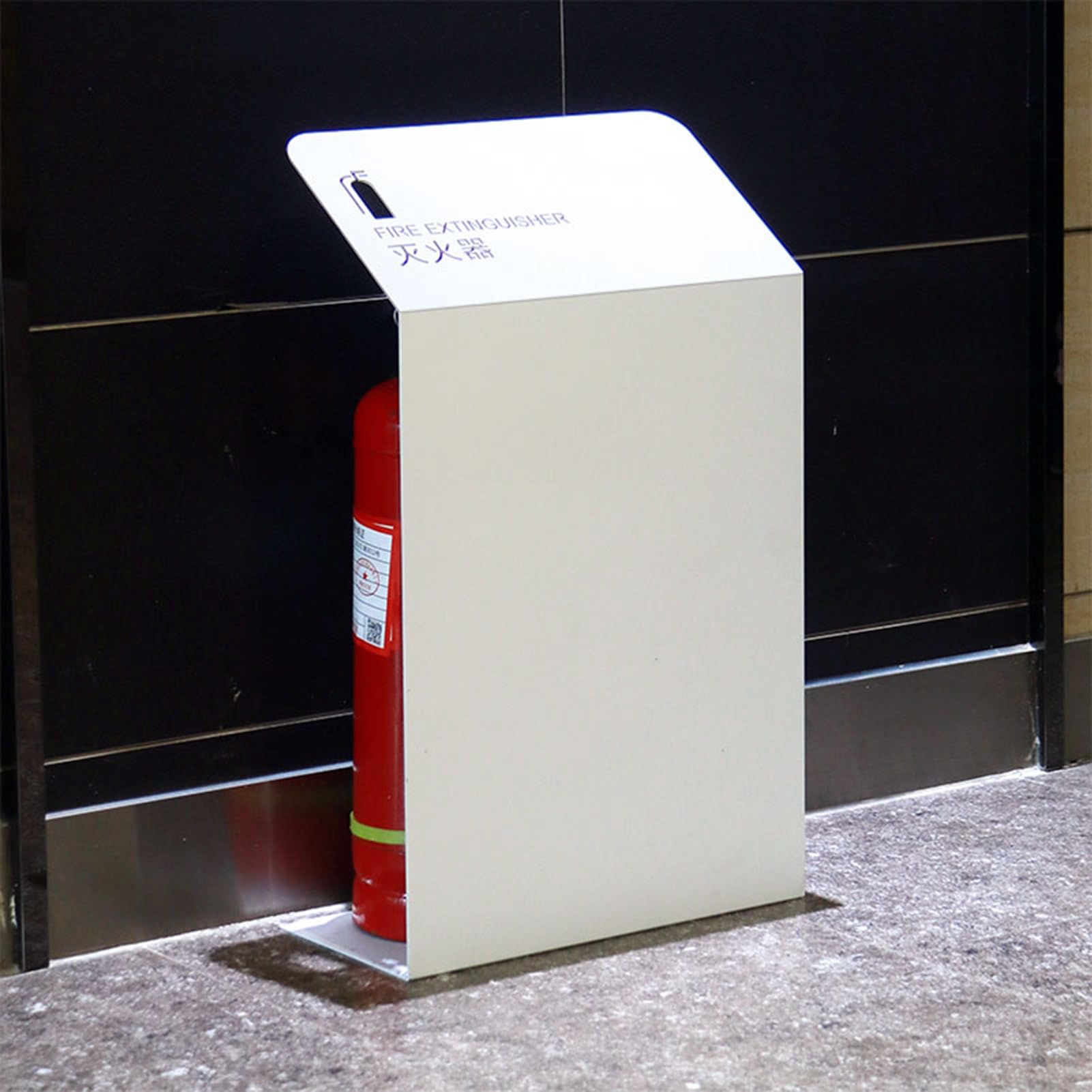 Extintor de incendios, Gabinete con soporte for extintor de incendios con señal indicadora(White,Type B Large)