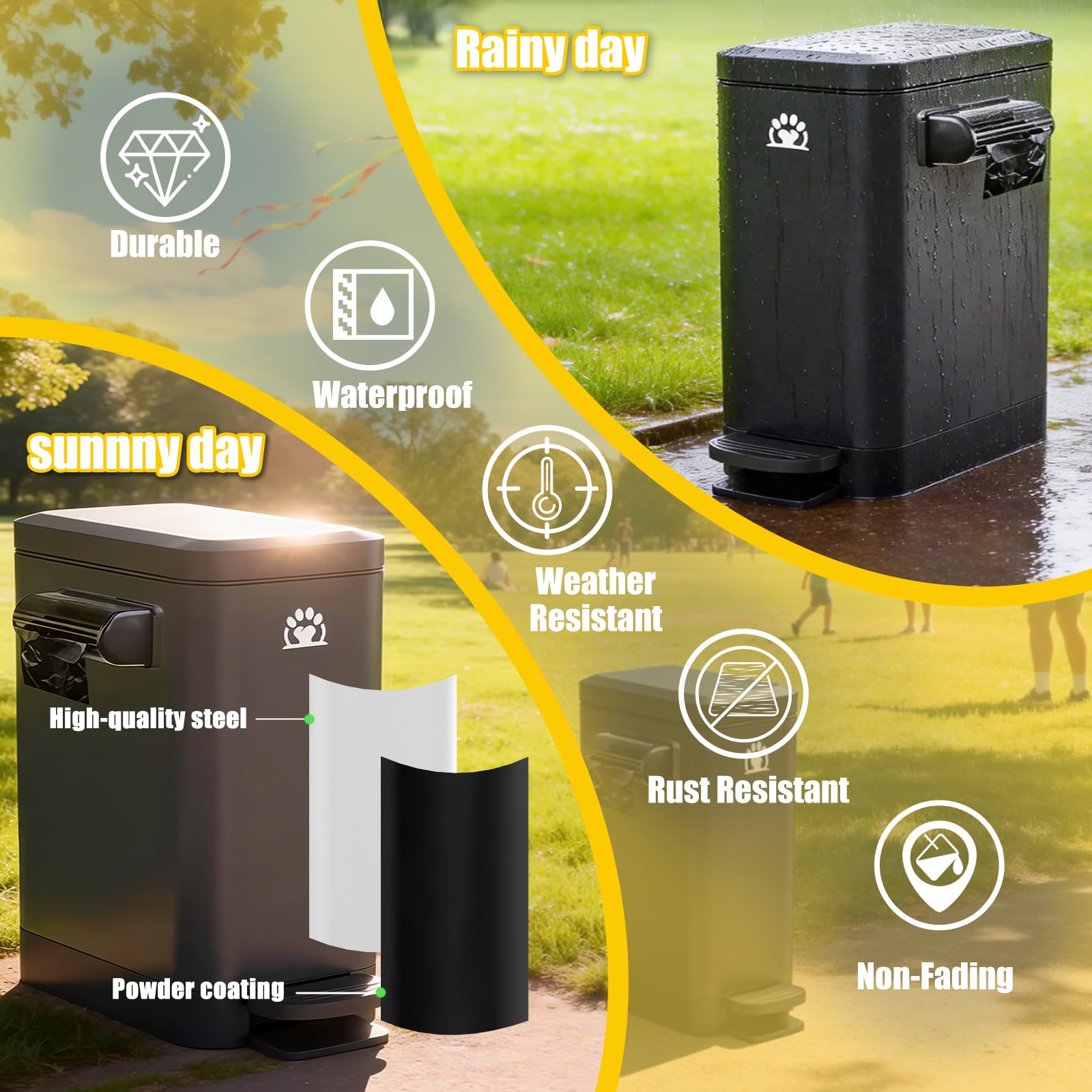 Dog Poop Trash Can - Outdoor & Odor Control -4 Dog Poop Trash Can - Outdoor & Odor Control -4