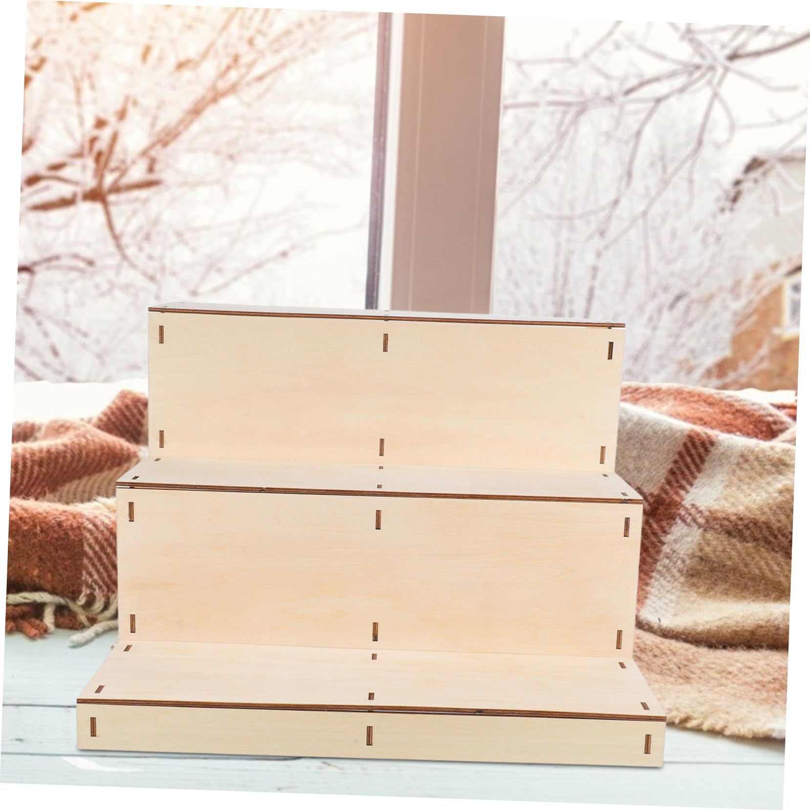 STOBAZA Holzpräsentationsständer mit Mehrstufigem Design für Parfüm Schmuck und Figuren Stabiles Holzregal für Hochzeiten Partys Hause