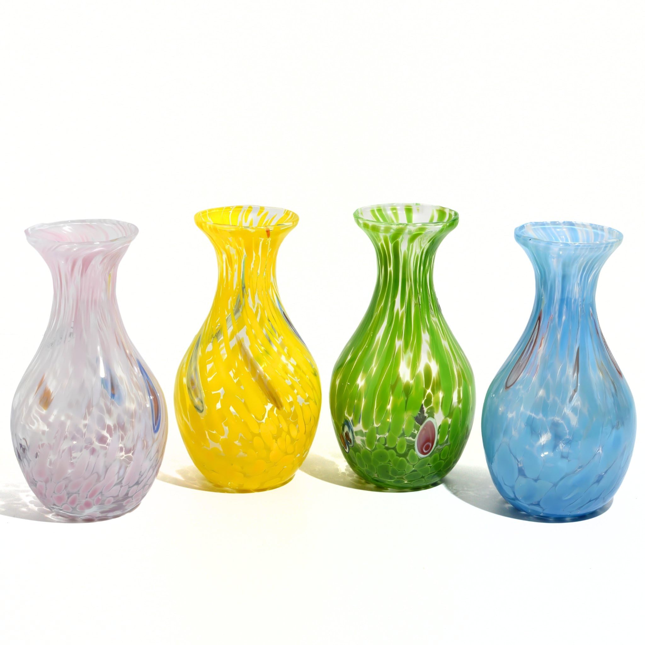 工芸品 Murano Glass Vase (Blue & Yellow) Vintage Yellow & Blue Murano Glass Vase by Paolo Venini