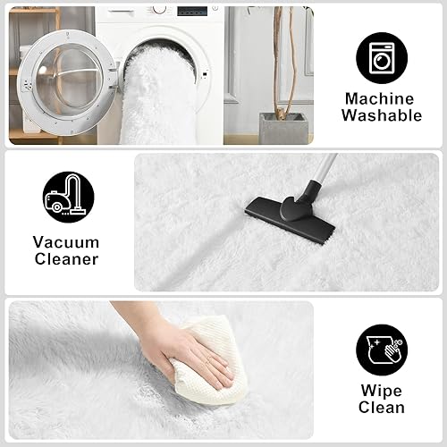 Miniatura 4 de Merelax - Tapete moderno grande, suave y peludo, ideal para sala de estar, habitación o dormitorio estudiantil, afelpado, decorativo, antideslizante