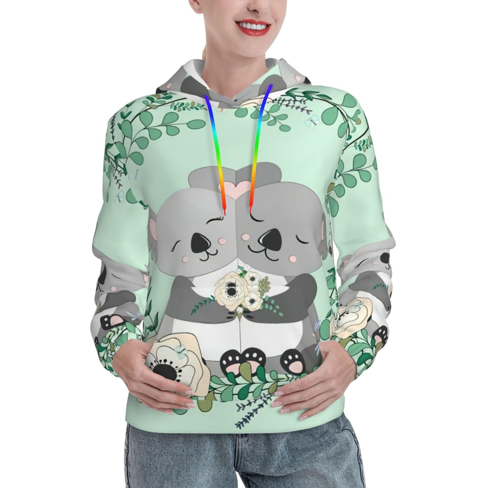 Sweat à capuche koala femme pull ajusté mode avec poche kangourou - 8