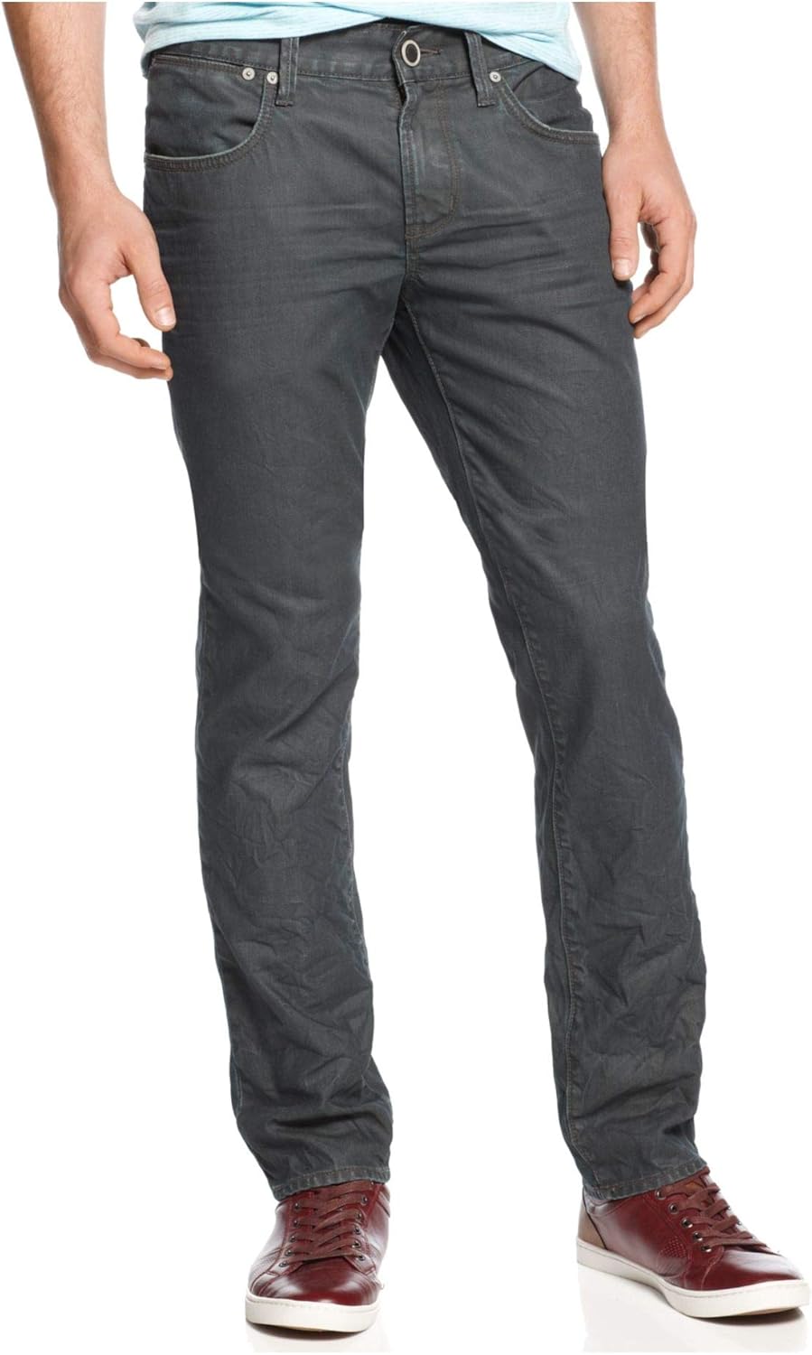 Buffalo David Bitton Men's Straight Six Jeans 36W x 30L Charcoal