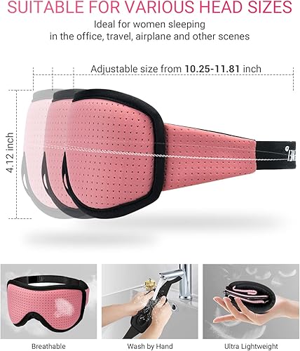 Miniatura 5 de MUSICOZY Máscara para dormir, antifaz para dormir, transpirable, para hombres y mujeres, comodidad 3D contorneada para dormir de lado, máscara de