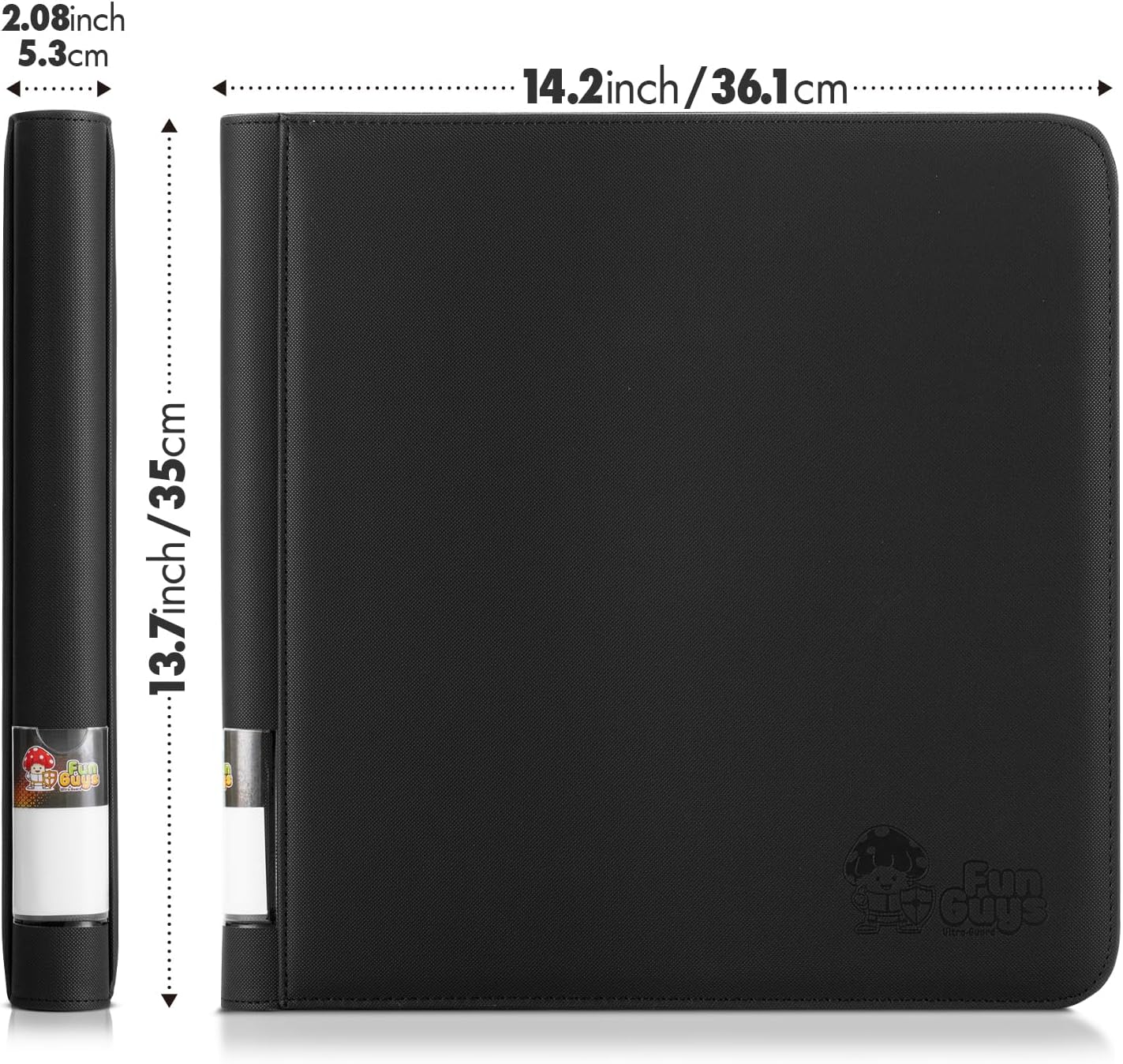 FunGuys Trading Card Binder, 12 Pocket, 720 Side Loading Sports Card Collection Binder for Yugioh, MTG, TCG