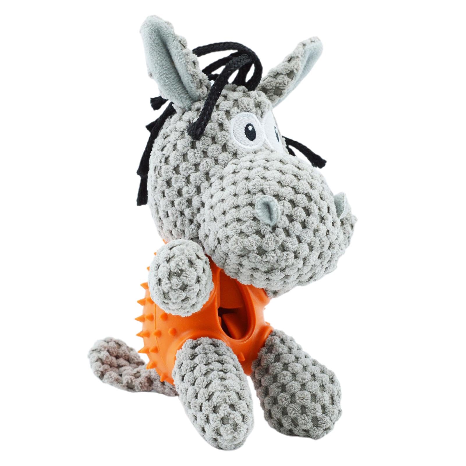 Pubialo Hundespielzeug Esel - Quietschendes Plüschtier Mit Knisterfunktion