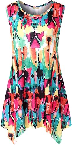 Miniatura 6 de Viracy - Camiseta sin mangas para mujer tipo túnica prenda superior con estampado floral