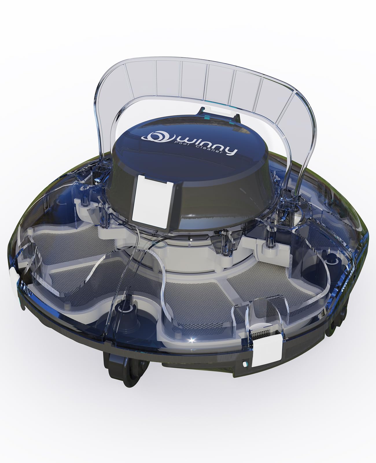 WINNY POOL CLEANER Winny 200 – Robot Piscine sans Fil, Double Filtration, Stationnement Automatique, Autonomie 80 Min, pour Piscines Hors-Sol 60 M², Compact Et Léger(Noir Encre-Blanc)