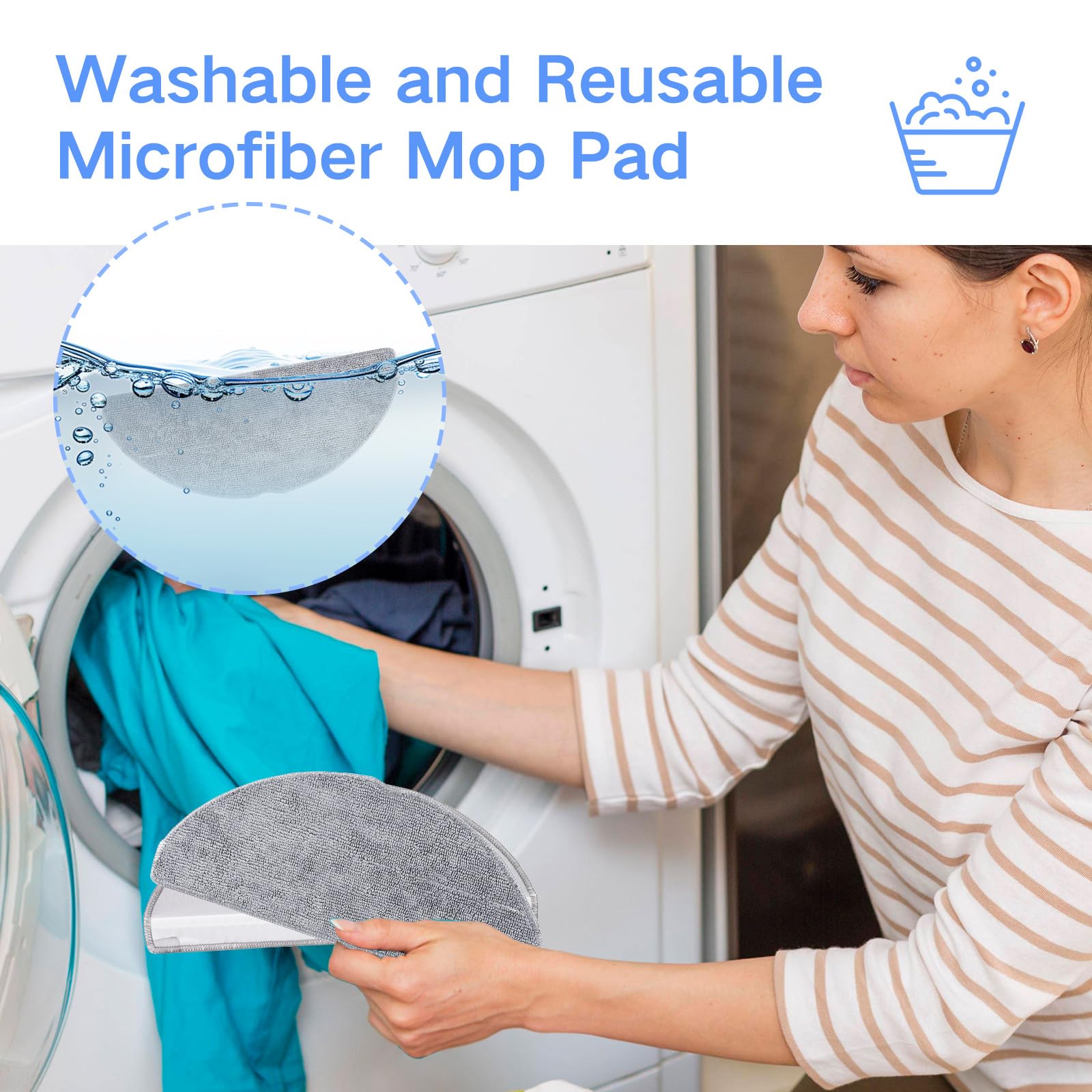 Mop Doek Kit Compatibel voor Roborock voor Q7 M5 / M5 / voor Q7 TF/TF /voor Q7 L5 L5 /voor Q7B / voor Q7T robotstofzuiger, herbruikbaar en wasbaar microvezel reinigingsaccessoire (10 stuks